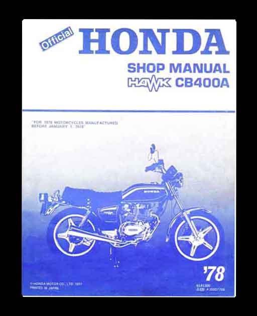 Honda 400 twin cb400t cb400a hawk hondamatic cb400 ti tii type 1 2 repair manual