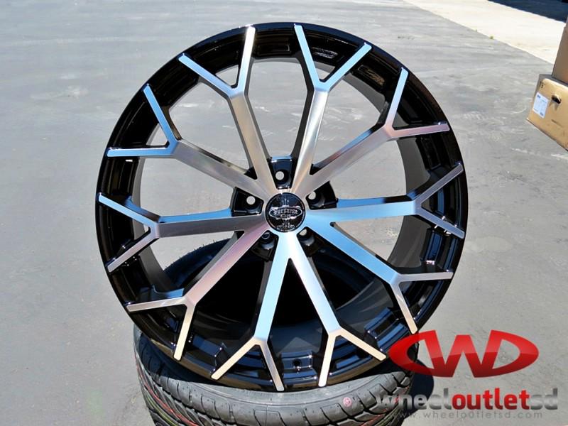 22" versante 229 black/ machined face wheels 5x115 charger challenger magnum 