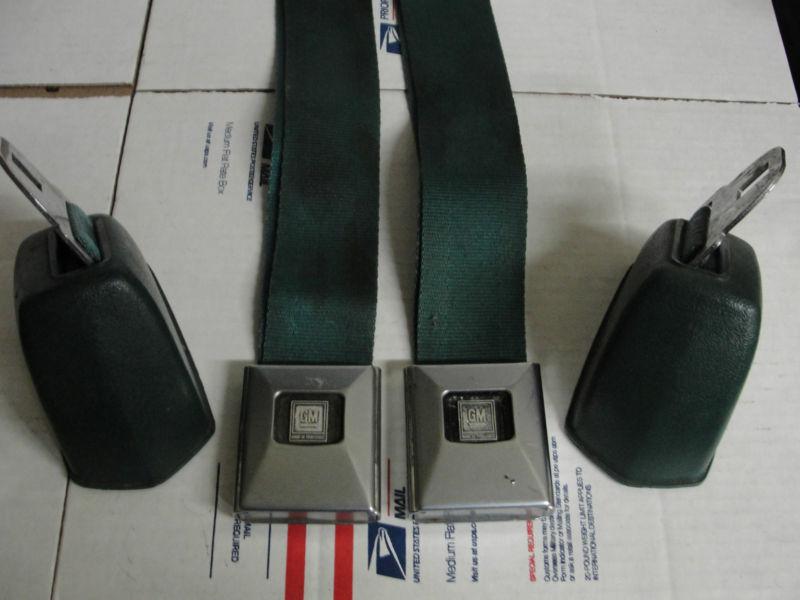 66 67 68 gto chevelle olds buick deluxe green front seat belts set 