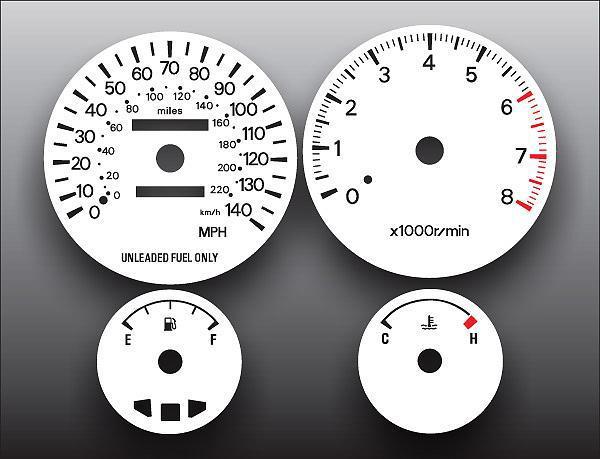 1994-1995 mitsubishi galant instrument cluster white face gauges