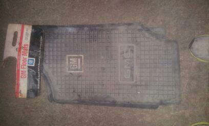 Vintage antique rubber gm gmc floor mat set