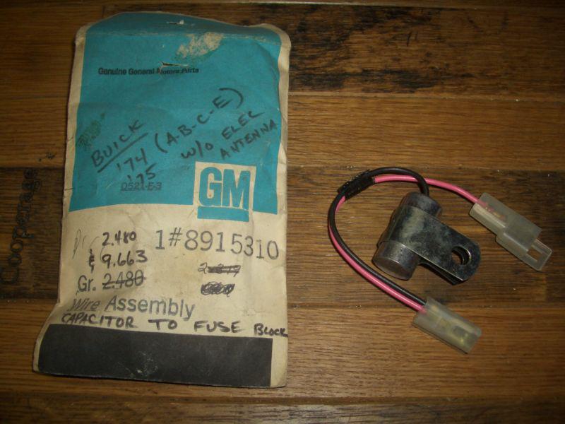 1974 1975 buick nos capacitor to fuse block wire assembly rivera electra century