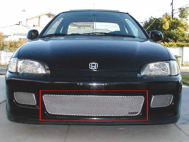 1992-1995 honda civic 2dr grillcraft silver center grille insert grill hon1100s