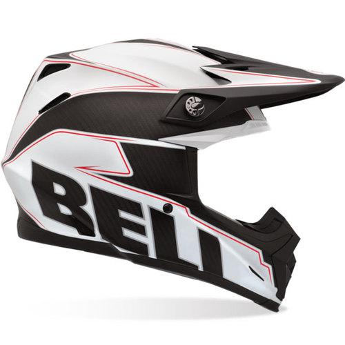 Bell moto-9 carbon emblem helmet white/black