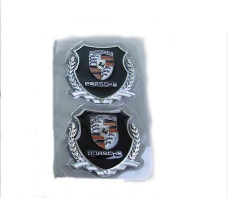 Car metal badge emblem sticker x2pcs-(silver)