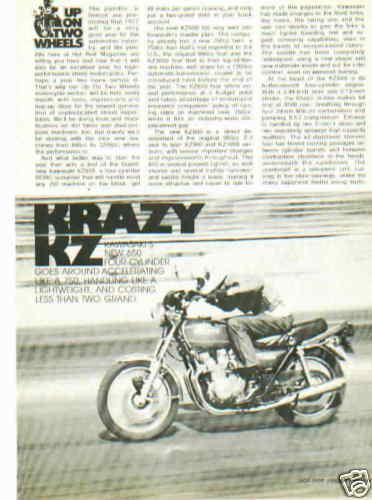 1977 kawasaki  kz650 ***original article*** krazy kz