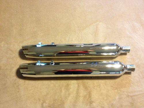 Stock harley touring pipes exhaust slip ons road glide king street ultra electra