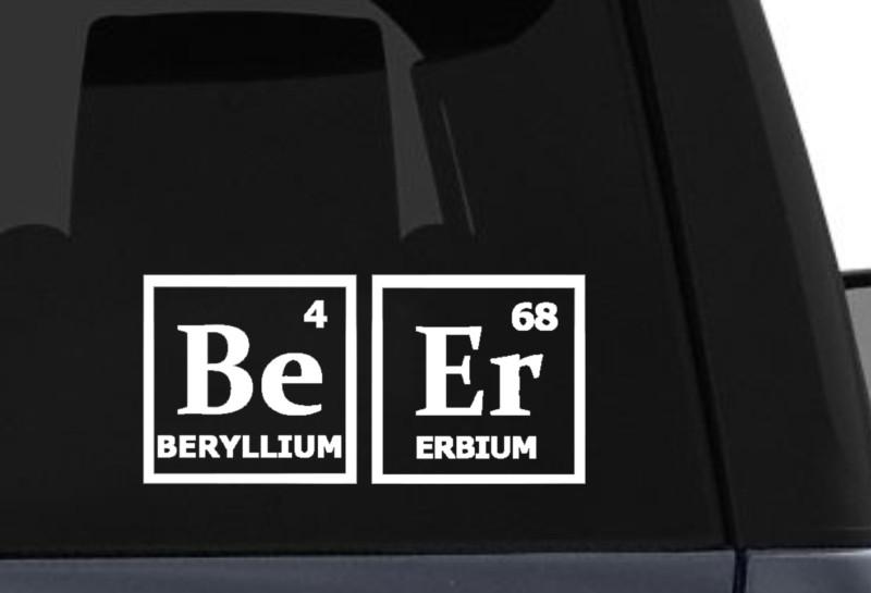 Beer periodic table vinyl decal for car, truck, laptop or any smooth surface.
