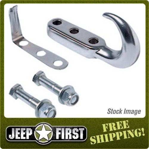 Smittybilt 7505 tow hook kit incl. tow hook clip 2 nuts blots chrome no dr