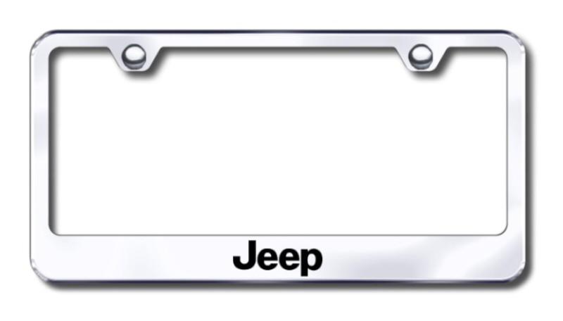 Chrysler jeep  engraved chrome license plate frame -metal made in usa genuine