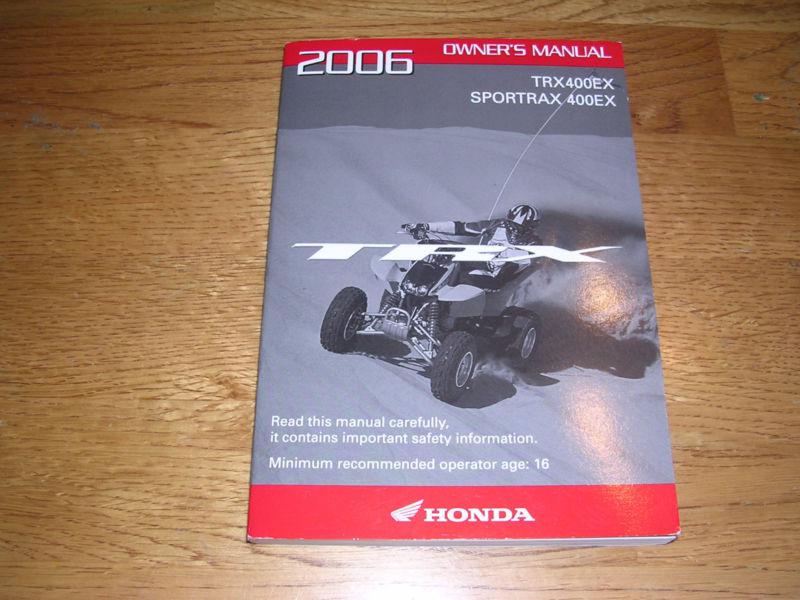 Honda trx400ex 400ex 400x original owners manual