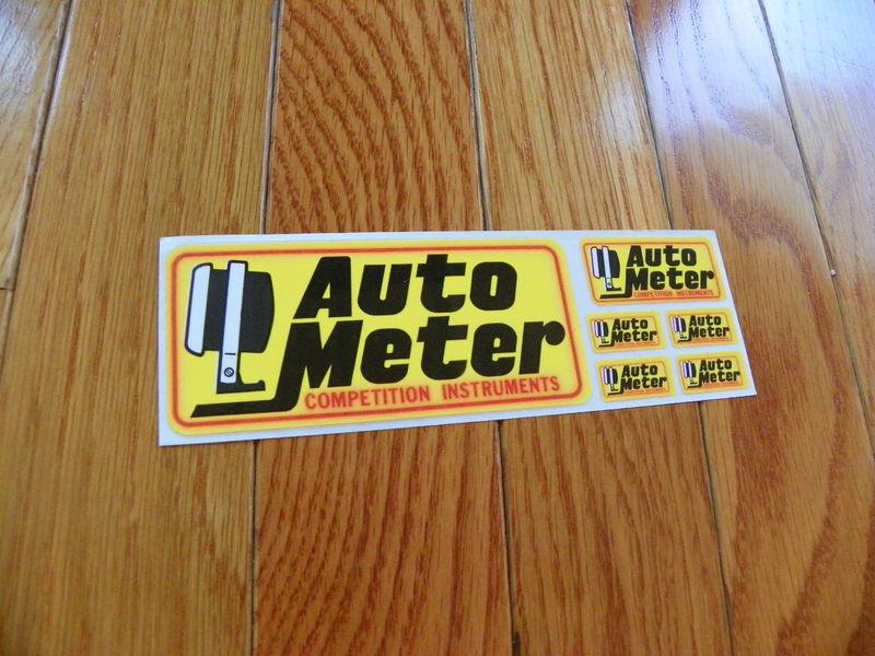 Sheet of 6 stickers auto meter competition instruments vintage sticker 