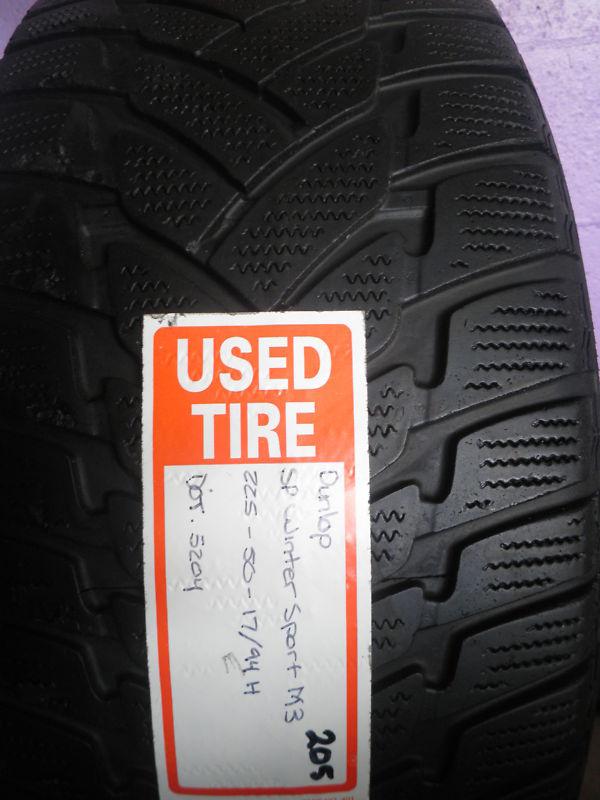 Used 225/50r17 dunlop sp winter sport m3 225/50/17 car tires (205)