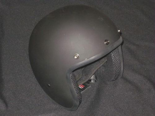 3/4 flat dull black helmet motorcycle medium dot cruiser daytona 60s style