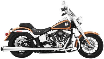 Hd00288 freedom chrome outlaw true duals exhaust harley softail 1997-2006