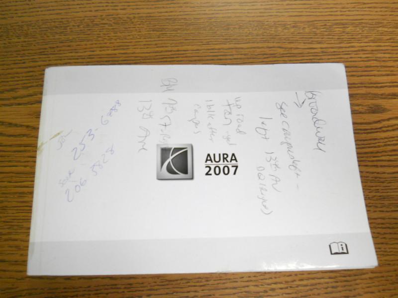 07 2007 saturn aura owners manual  **actual photos/see other photos**