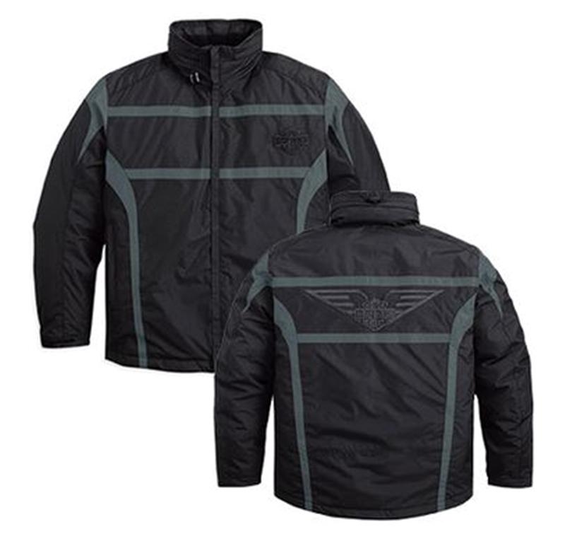 Harley-davidson® mens stc winged logo waterproof black  jacket 97496-12vm xxl