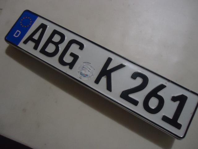 German bmw euro plate # abg k 261 german license plate used 
