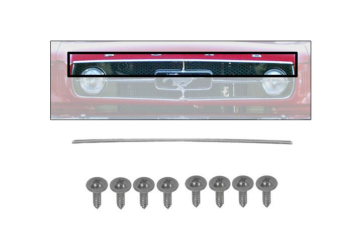 1965-1966 ford mustang hood molding chrome