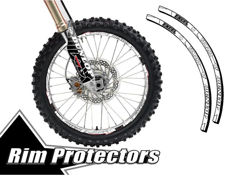 17 & 17 inch dirtbike rim protectors 17" wheel decals dirt bike tape graphics yw