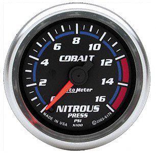 Auto meter 6174 cobalt 2-1/16in 0-1600psi full sweep elec nitrous pressure gauge