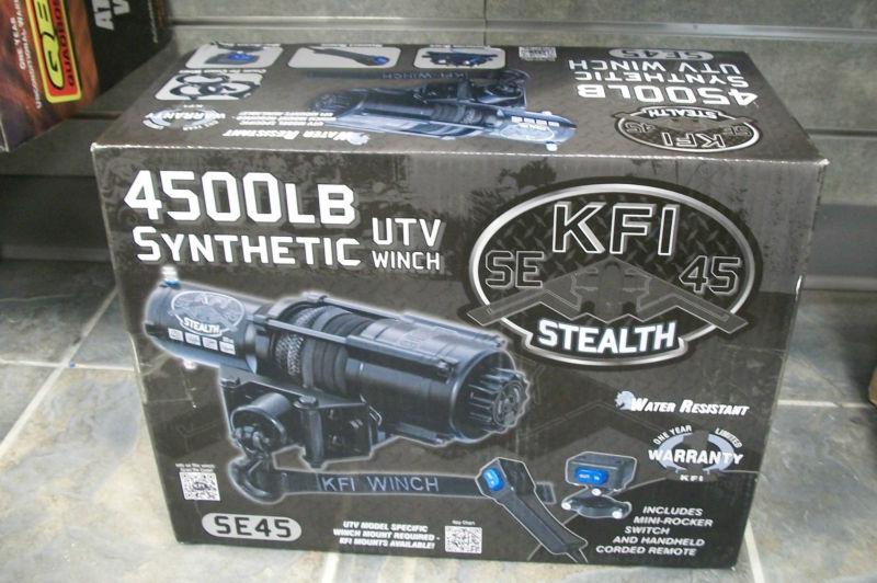 Kfi 4500lb se 45 stealth atv/utv winch kfi 4500lb synthetic se 45 winch new!