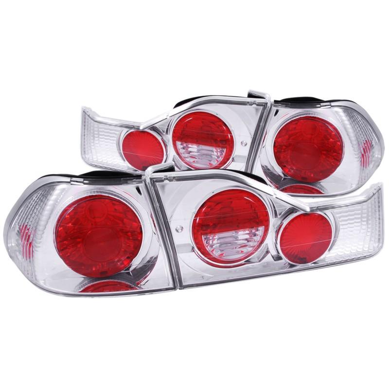 Anzo usa 221040 tail light assembly; euro; clear lens; pair; chrome; accord