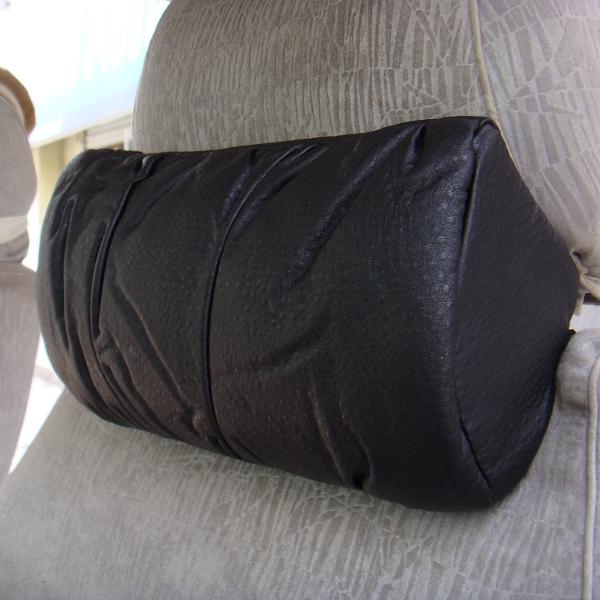 High class car auto seat neck rest cushion pillow real leather black/white 1 pc