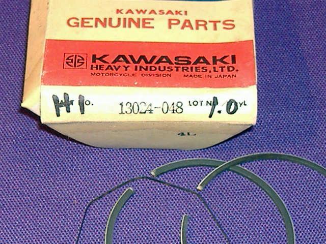 Nos oem kawasaki h1 piston rings 1.0mm 13024-048 h-1 kh500 triple mach iii .040"
