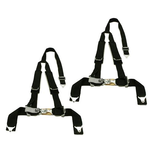2 sand car rail tiger 4 point y harness seat belts sewn in 2"x3" w/ pads - black