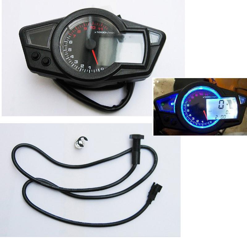 Mph/kmh lcd digital odometer speedometer tachometer 4 stroke motorcycle honda