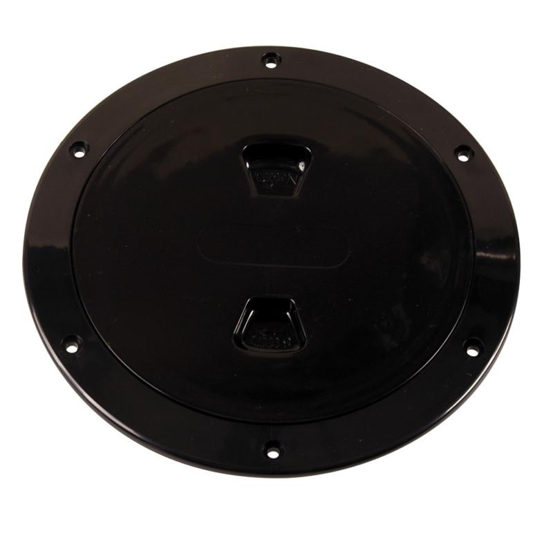 Beckson dp60-b 6" smooth center screw-out deck plate - black