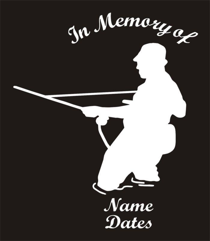 In memory of fly fisherman fishing vinyl decal window sticker