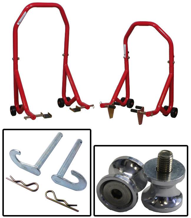 Series 3 red front and rear stands aluminum bobbin spools 10mm yamaha yzf750 all