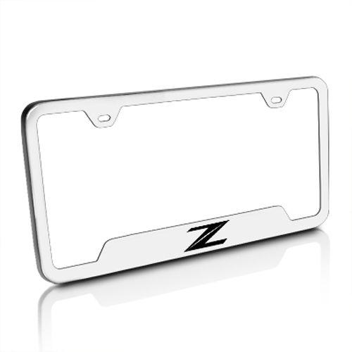 Nissan 370z z logo brushed stainless steel license plate frame, lifetimewarranty
