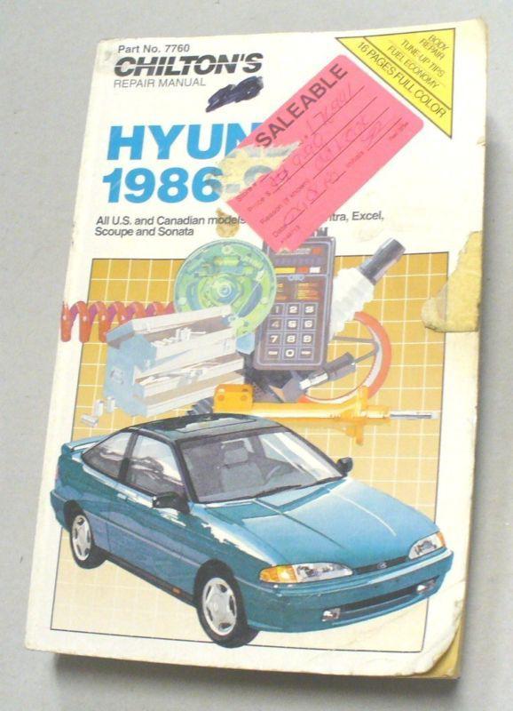 Chilton repair manual – hyundai 86-93 all models
