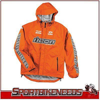 Icon pdx waterproof shell jacket mil orange medium md