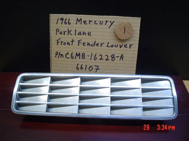 1966 mercury park lane oem driver front fender louver / trim emblem