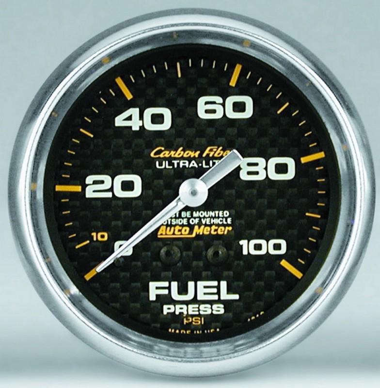 Auto meter 4812 carbon fiber ultra-lite analog 0-100 psi gauges 2 5/8" -