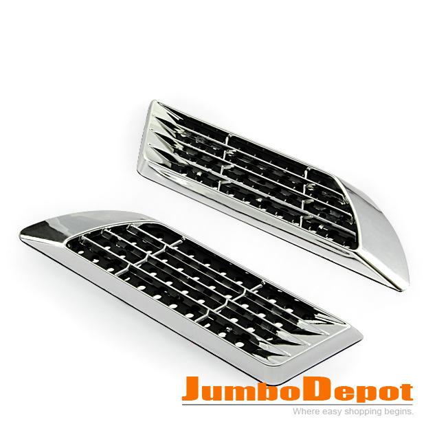 New chrome silver exterior decorative side vent air flow grille pair for honda
