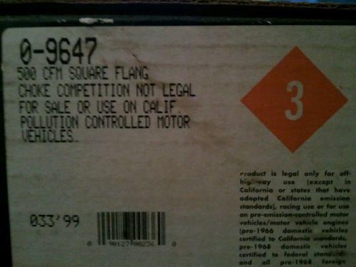 Holley carburetor 500 and alcohol competition 0-9647