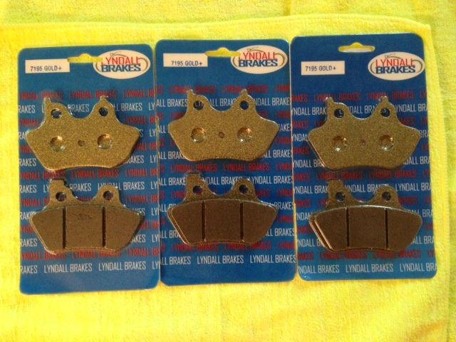 Lyndall racing brakes gold+ brake pads 2000-2007 harley davidson