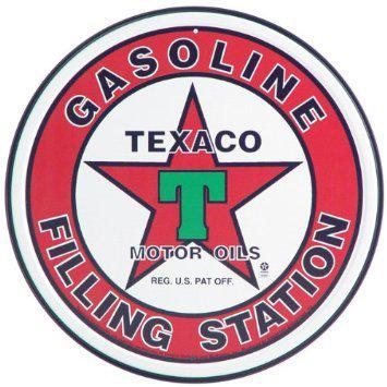 Texaco '36 logo round tin vintage sign gas station oil shell pump shop garage 