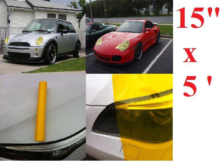 15" x 60" glossy yellow tint headlight taillight vinyl film sheet oracal usa
