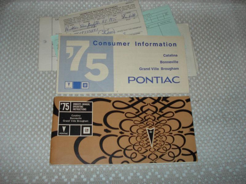 1975 pontiac owners manual plus extras nr rare set