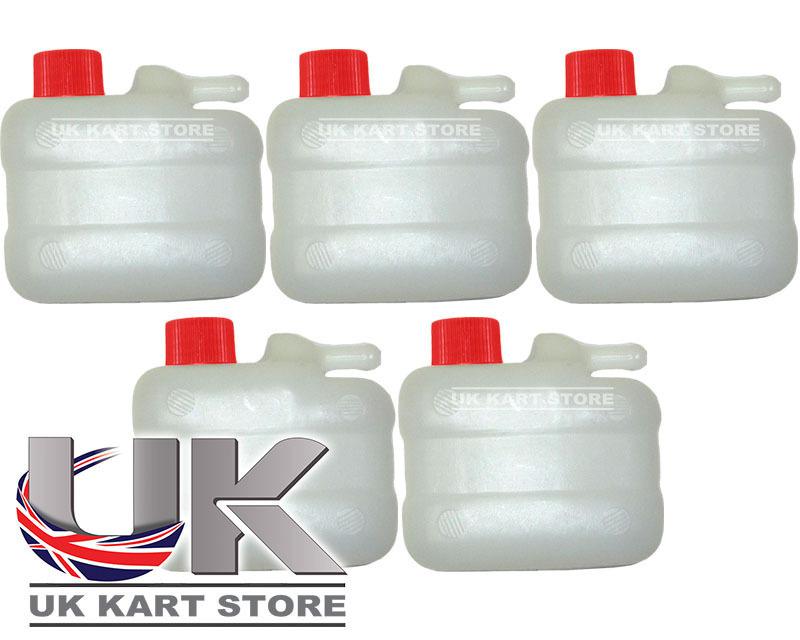 Kart overflow / recovery tank x 5 - red cap - new - best price on ebay