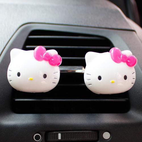 Cute hello kitty style car solid outlet air freshener perfume bottle pink