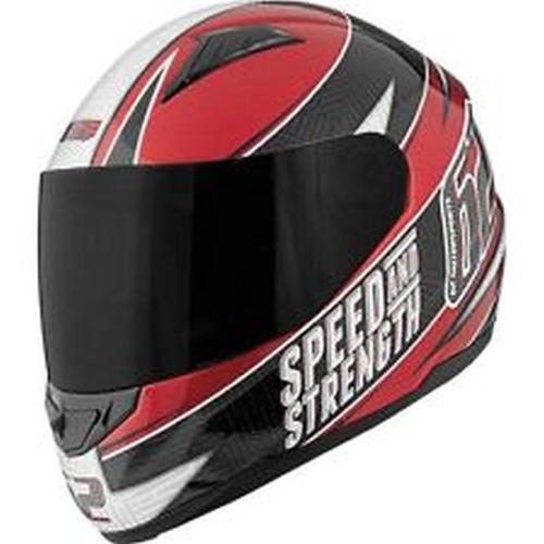 Speed & strength ss1100 62 motorsports full-face adult helmet,red/black,large/lg