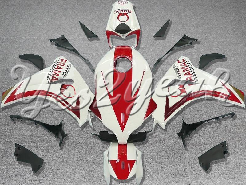 Injection molded fit fireblade cbr1000rr 08-11 pramac red whi fairing zn637