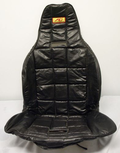 Rci racing seat cover black vinyl high back drag, circle, oval track
